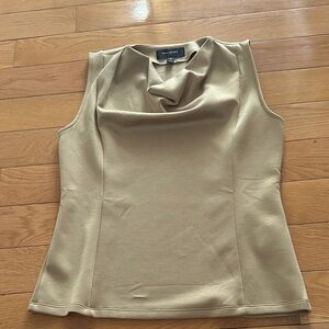 Banana Republic Tan Draped Neck Top